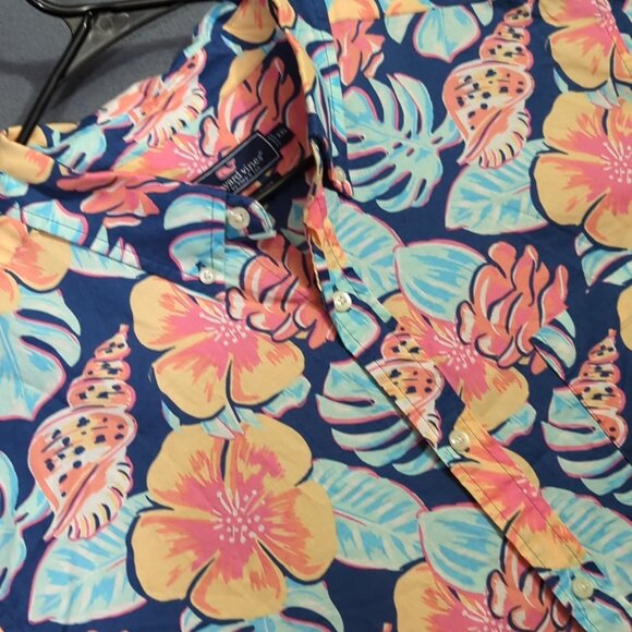 Vineyard Vines Shirt Men's XXL Multicolor Classic Fit Hawaiian Tropical Floral - Picture 1 of 10